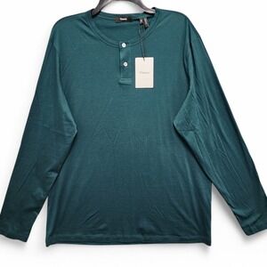 Theory Gaskell‎ Henley Jersey Shirt Mens XL Seamoss NEW w/ Imperfection PLS READ